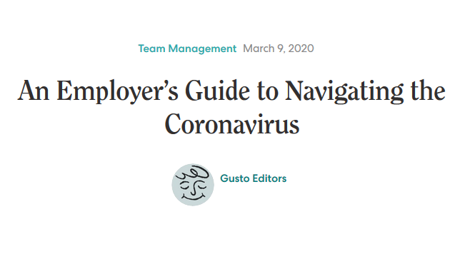 Employer Guide Coronavirus