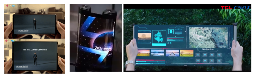AMOLED Displays- LG Rollable- TCL Smartphones- TCL CSOT - CES 2021