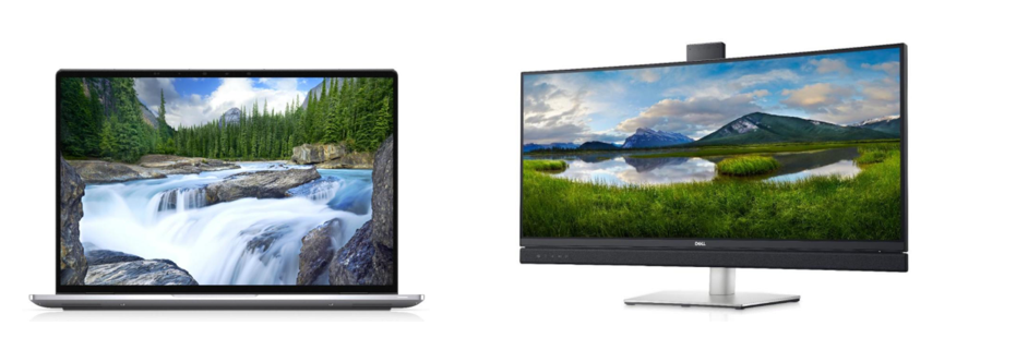 Dell Latitude 9420 laptop and Dell 34in Curved Monitor - CES 2021