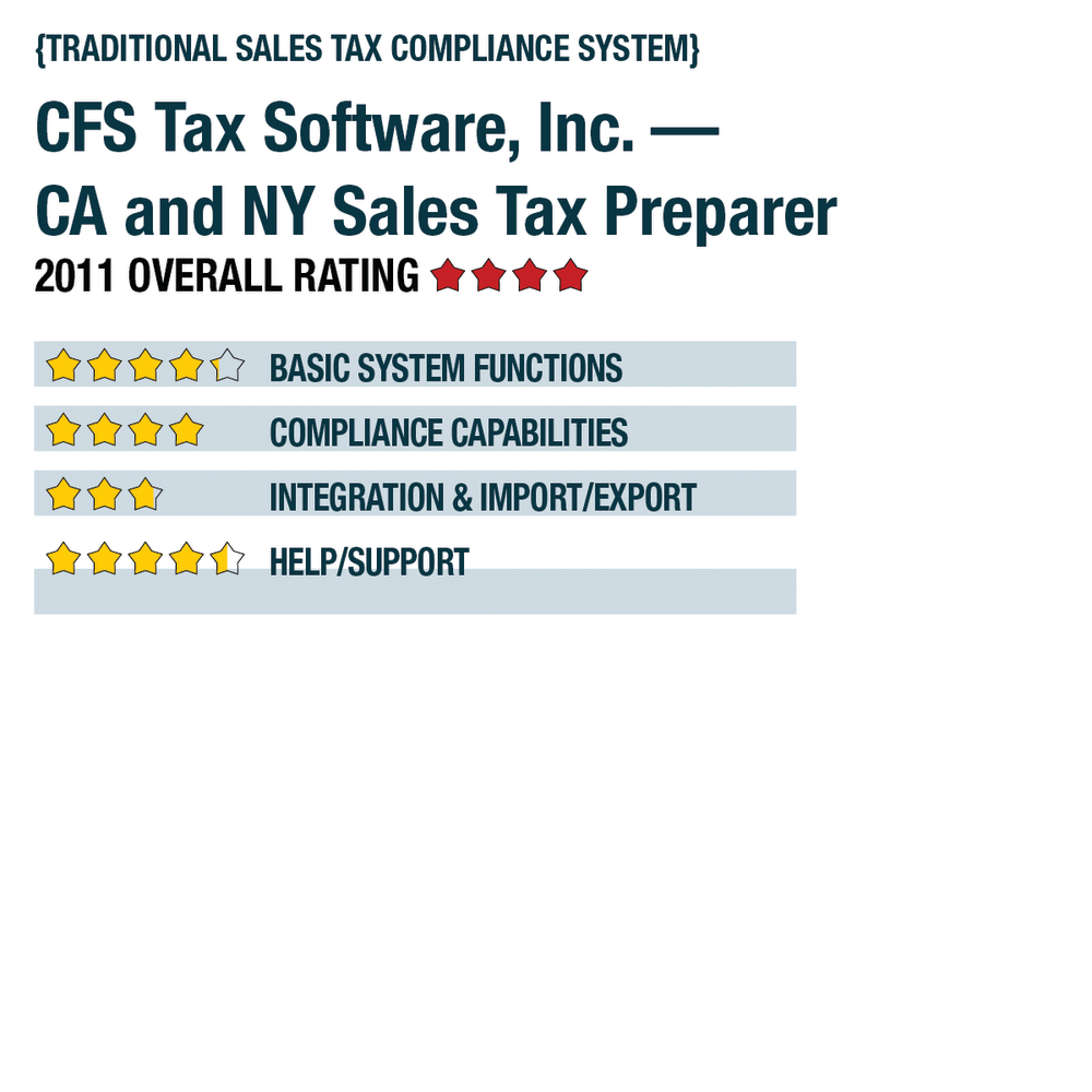 CFS Tax Software Inc CA And NY Sales Tax Preparer